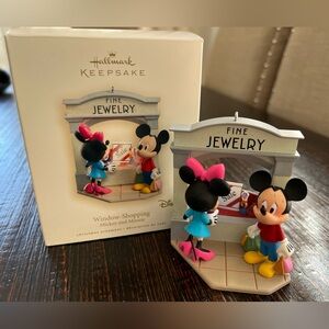 HALLMARK Mickey and Minnie Window Shopping Disney 2008 Keepsake Ornament In Box